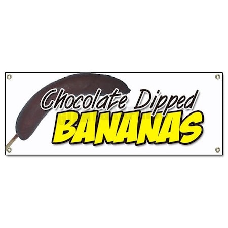 Signmission CHOCOLATE BANANAS BANNER SIGN dipped frozen signs dessert dip banana B-72 Chocolate Bananas